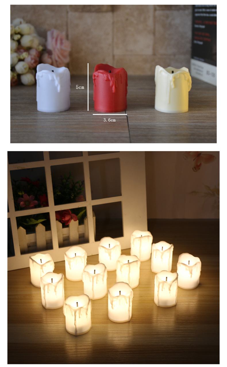 Black Core Tears LED Electronic Candle Light Creative Birthday Wedding Halloween Party Crafts Candle