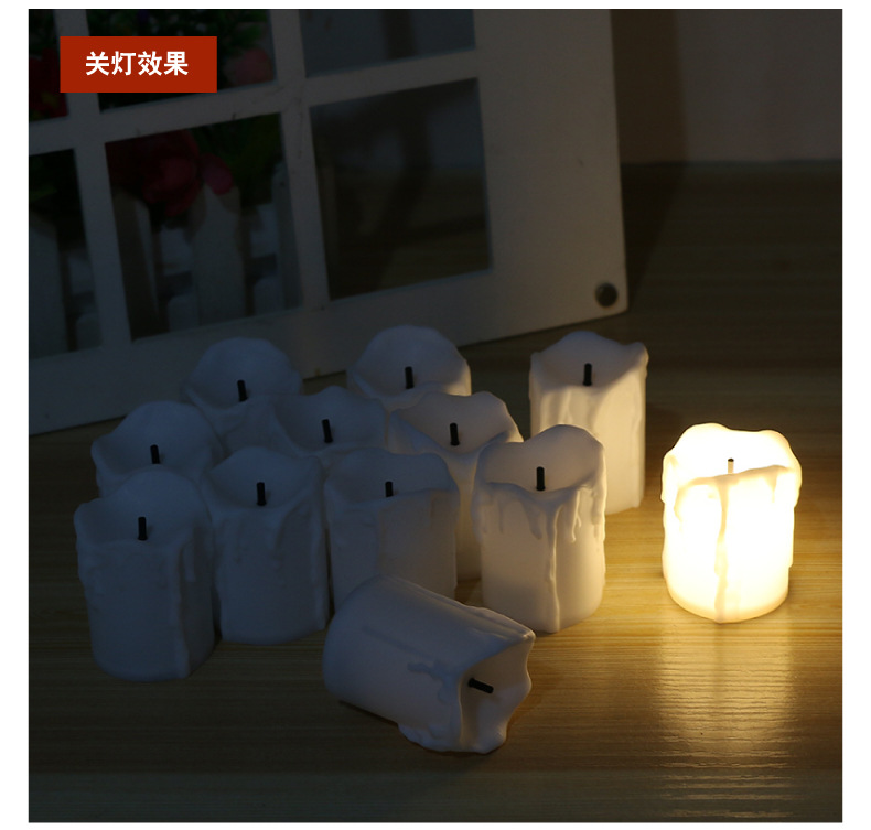Black Core Tears LED Electronic Candle Light Creative Birthday Wedding Halloween Party Crafts Candle