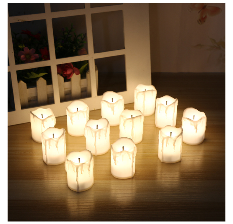 Black Core Tears LED Electronic Candle Light Creative Birthday Wedding Halloween Party Crafts Candle