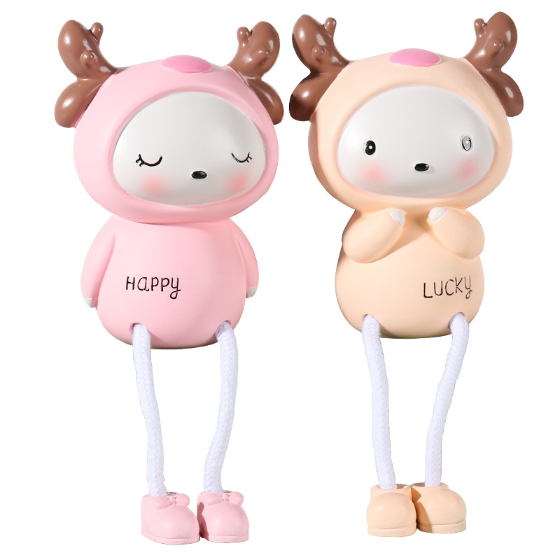 Cute Cartoon Hanging Feet Couple Doll Home Decoration Creative Wedding Gift Birthday Gift Resin Crafts