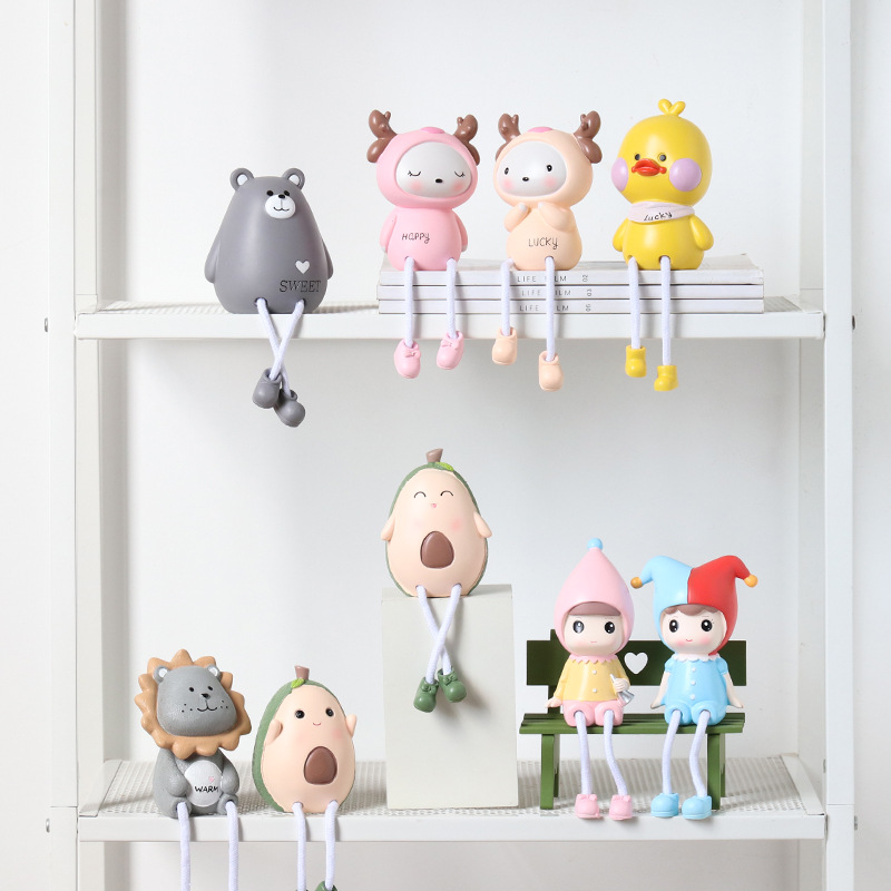 Cute Cartoon Hanging Feet Couple Doll Home Decoration Creative Wedding Gift Birthday Gift Resin Crafts