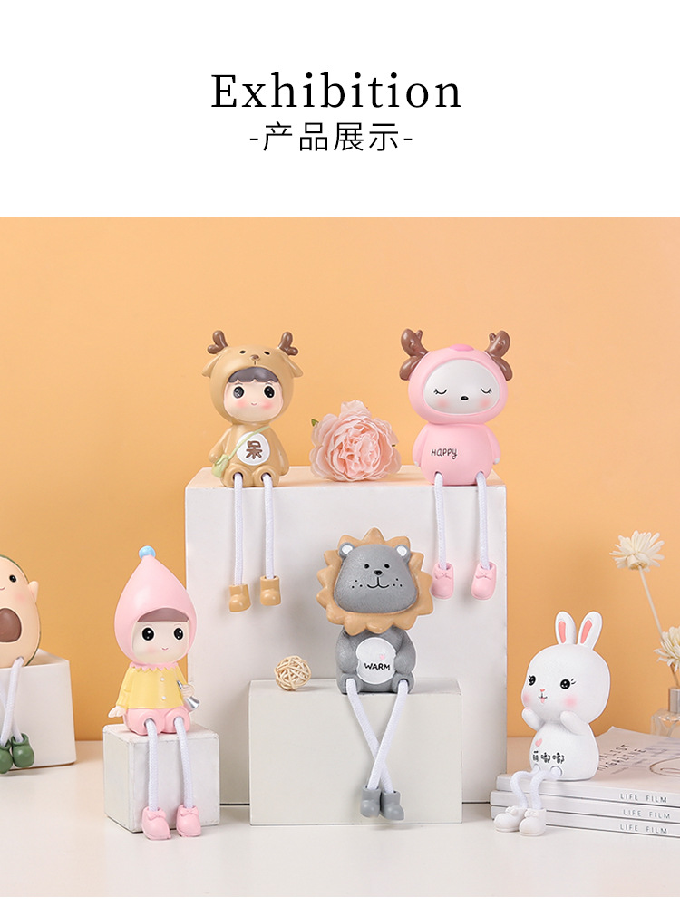 Cute Cartoon Hanging Feet Couple Doll Home Decoration Creative Wedding Gift Birthday Gift Resin Crafts