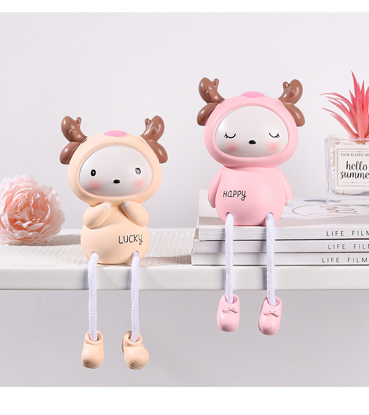 Cute Cartoon Hanging Feet Couple Doll Home Decoration Creative Wedding Gift Birthday Gift Resin Crafts