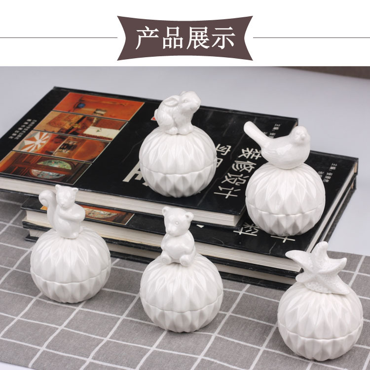 Ceramic storage tank Candy tank Storage tank Electroplating crafts home decoration storage tank wedding jewelry gift box