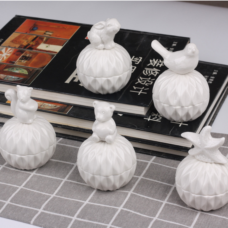 Ceramic storage tank Candy tank Storage tank Electroplating crafts home decoration storage tank wedding jewelry gift box