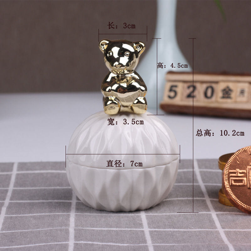 Ceramic storage tank Candy tank Storage tank Electroplating crafts home decoration storage tank wedding jewelry gift box