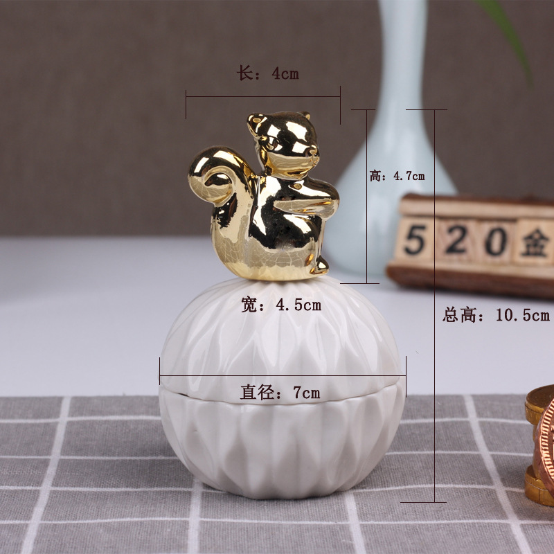 Ceramic storage tank Candy tank Storage tank Electroplating crafts home decoration storage tank wedding jewelry gift box