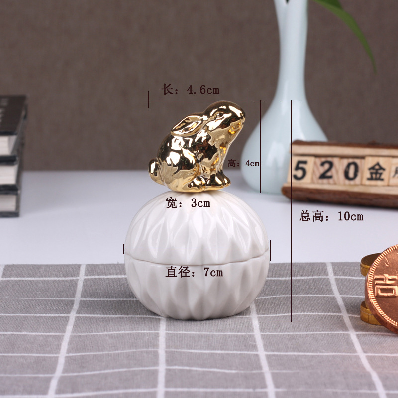 Ceramic storage tank Candy tank Storage tank Electroplating crafts home decoration storage tank wedding jewelry gift box