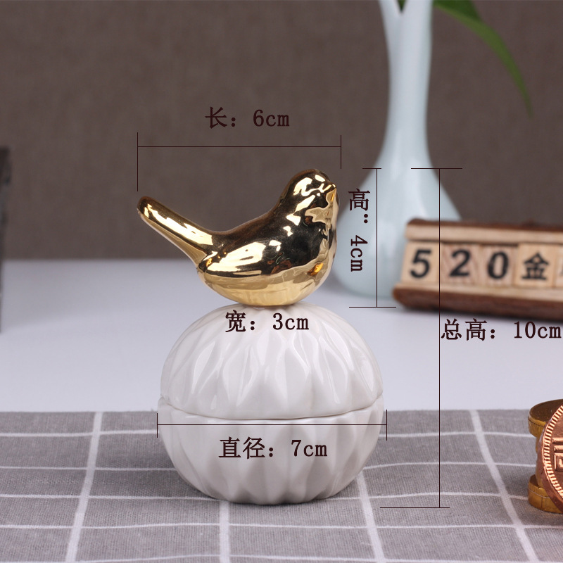 Ceramic storage tank Candy tank Storage tank Electroplating crafts home decoration storage tank wedding jewelry gift box