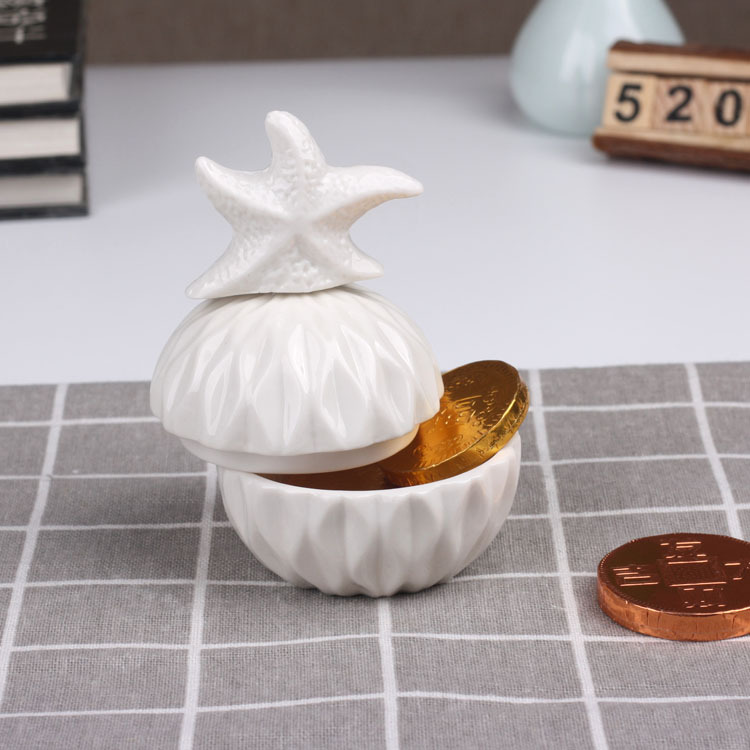 Ceramic storage tank Candy tank Storage tank Electroplating crafts home decoration storage tank wedding jewelry gift box