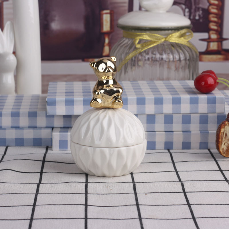 Ceramic storage tank Candy tank Storage tank Electroplating crafts home decoration storage tank wedding jewelry gift box