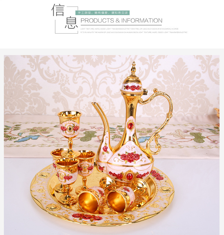Wine Set Liquor Cup European Retro Creative Wedding Gift Metal Russian Wine Pot Home Ornaments Wine Set Liquor Cup European Retro Creative Wedding Gift Metal Russian Wine Pot Home Ornaments