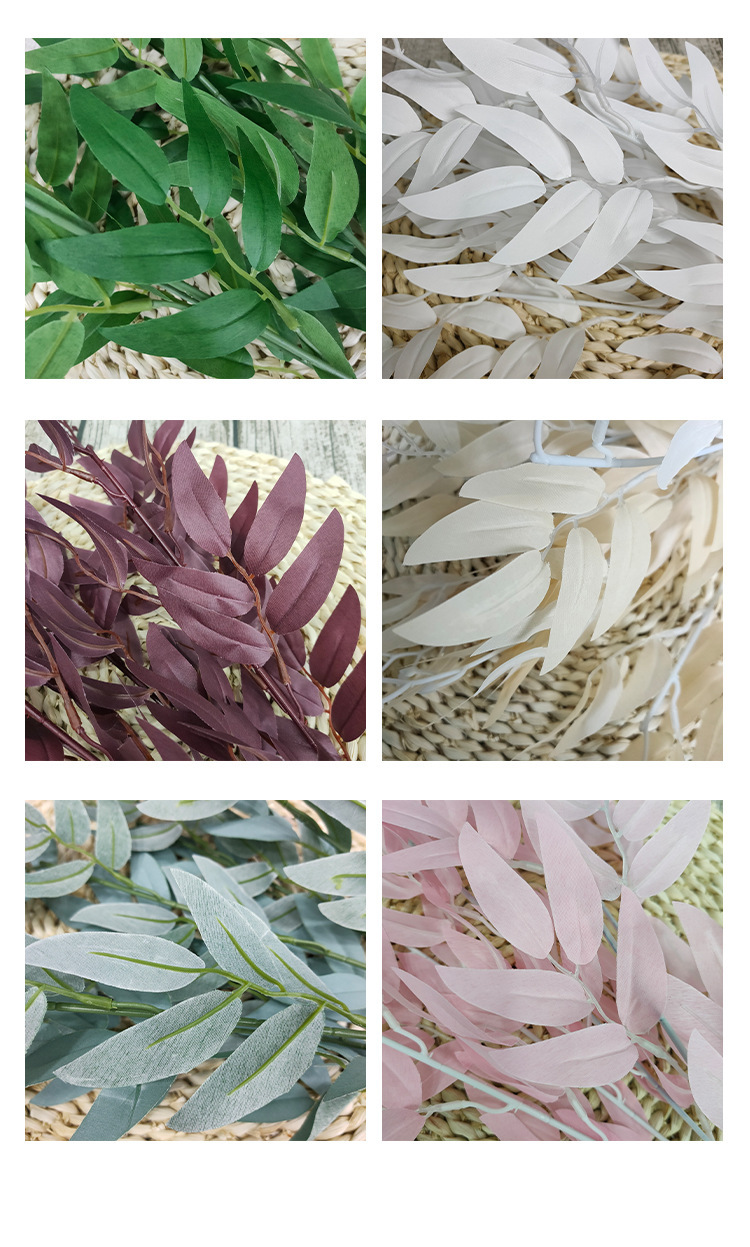 5 Fork Handle Beam Willow Leaf Artificial Flower Simulation Plant Simulated Leaves Wedding Ceremony Wedding ornaments 5 Fork Handle Beam Willow Leaf Artificial Flower Simulation Plant Simulated Leaves Wedding Ceremony Wedding ornaments