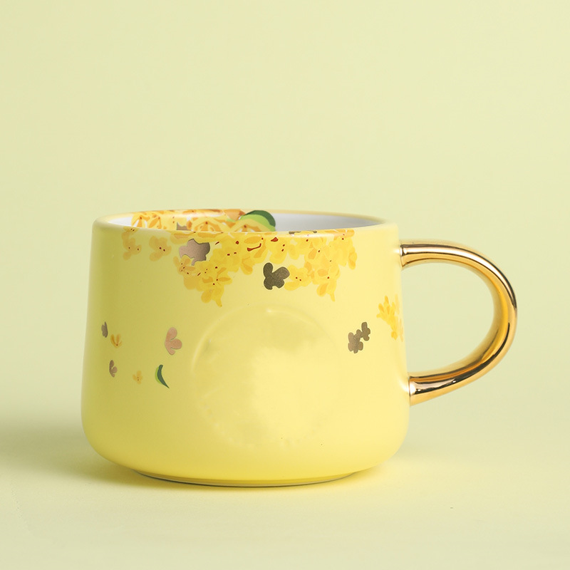 Cup 2020 MidAutumn Festival Cute Cute Rabbit Osmanthus Forest All over the Sky Deep Autumn Glass Straw Mark Vacuum Cup