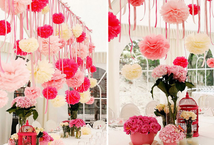 Paper garland wedding supplies colored paper lanterns decorated marriage room layout birthday bouquet
