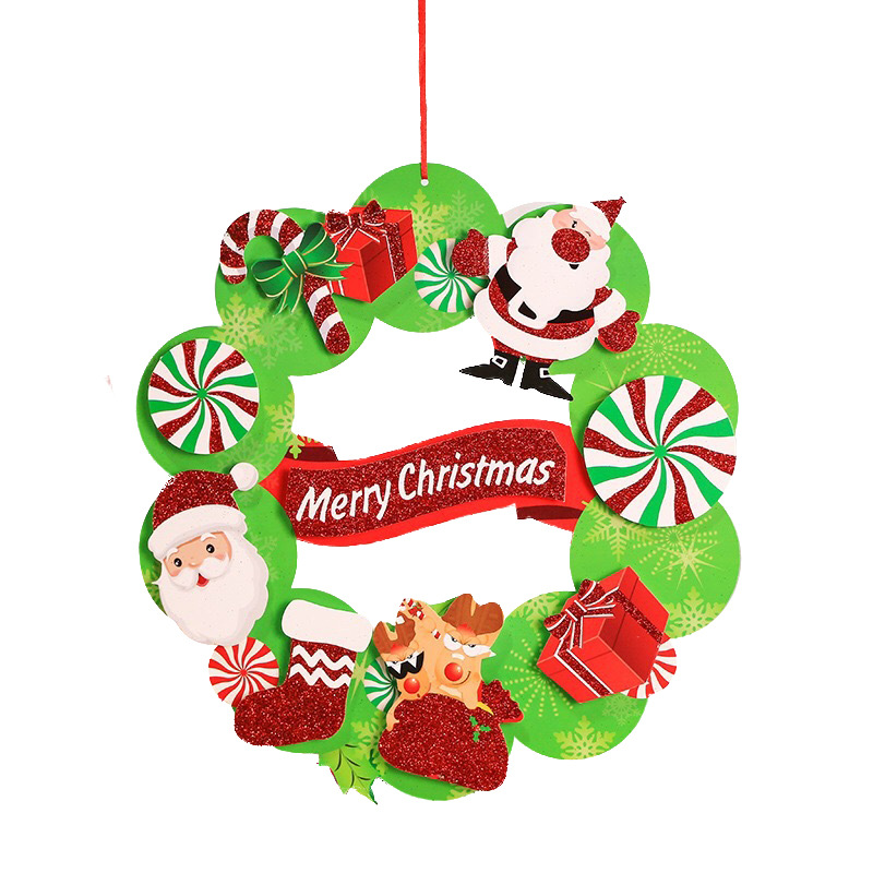 Factory direct Santa Claus flower old man walking stick decorations stereo sprinkling paper garland garland pendant