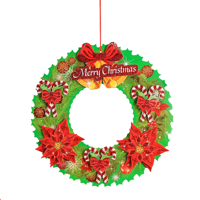 Factory direct Santa Claus flower old man walking stick decorations stereo sprinkling paper garland garland pendant