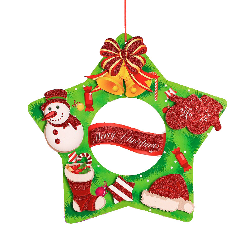 Factory direct Santa Claus flower old man walking stick decorations stereo sprinkling paper garland garland pendant