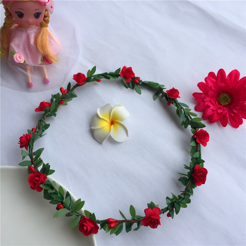 Cross-Border Headband Hair Accessories Tourist Attractions Paper Plum Garland Colorful Artificial Wreath Headdress Green Leaf Headband Hair Accessory Cross-Border Headband Hair Accessories Tourist Attractions Paper Plum Garland Colorful Artificial Wreath Headdress Green Leaf Headband Hair Accessory