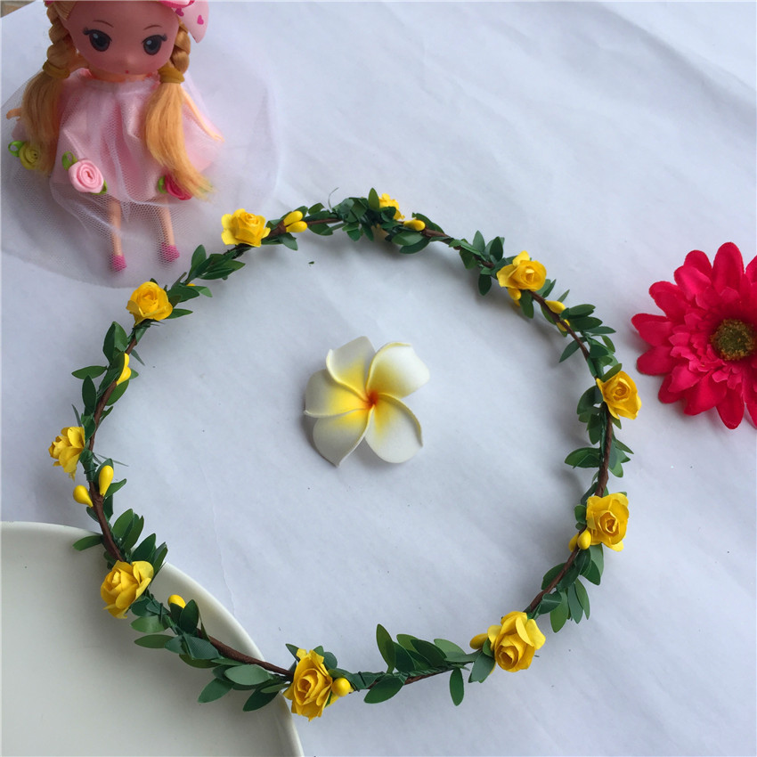 Cross-Border Headband Hair Accessories Tourist Attractions Paper Plum Garland Colorful Artificial Wreath Headdress Green Leaf Headband Hair Accessory Cross-Border Headband Hair Accessories Tourist Attractions Paper Plum Garland Colorful Artificial Wreath Headdress Green Leaf Headband Hair Accessory