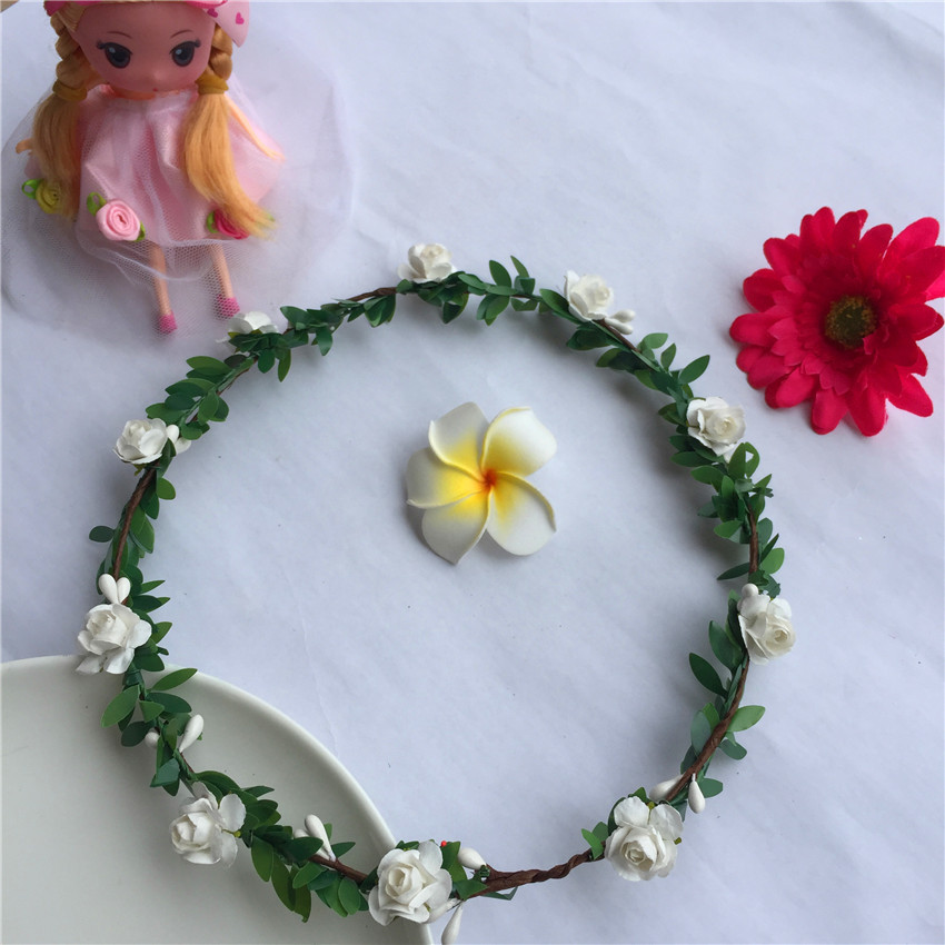 Cross-Border Headband Hair Accessories Tourist Attractions Paper Plum Garland Colorful Artificial Wreath Headdress Green Leaf Headband Hair Accessory Cross-Border Headband Hair Accessories Tourist Attractions Paper Plum Garland Colorful Artificial Wreath Headdress Green Leaf Headband Hair Accessory