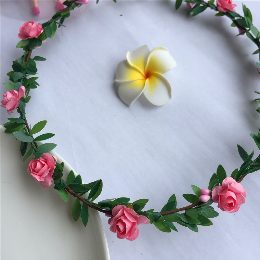 Cross-Border Headband Hair Accessories Tourist Attractions Paper Plum Garland Colorful Artificial Wreath Headdress Green Leaf Headband Hair Accessory Cross-Border Headband Hair Accessories Tourist Attractions Paper Plum Garland Colorful Artificial Wreath Headdress Green Leaf Headband Hair Accessory