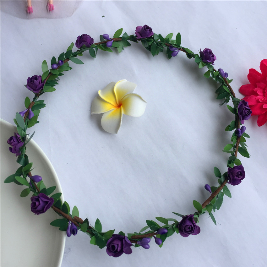 Cross-Border Headband Hair Accessories Tourist Attractions Paper Plum Garland Colorful Artificial Wreath Headdress Green Leaf Headband Hair Accessory Cross-Border Headband Hair Accessories Tourist Attractions Paper Plum Garland Colorful Artificial Wreath Headdress Green Leaf Headband Hair Accessory