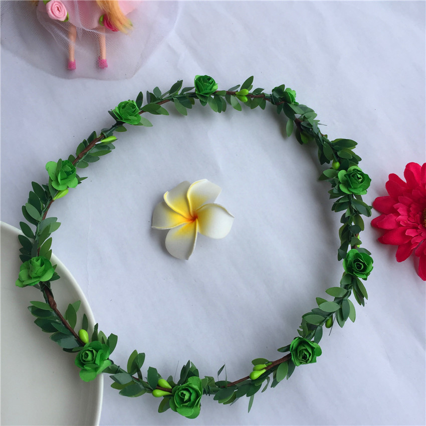 Cross-Border Headband Hair Accessories Tourist Attractions Paper Plum Garland Colorful Artificial Wreath Headdress Green Leaf Headband Hair Accessory Cross-Border Headband Hair Accessories Tourist Attractions Paper Plum Garland Colorful Artificial Wreath Headdress Green Leaf Headband Hair Accessory