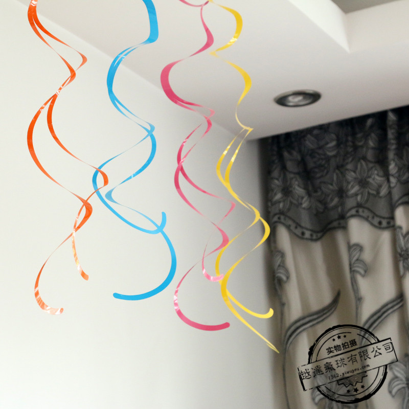 Birthday Party Holiday Decoration Wedding Supplies Creative Garland Colored Ribbon Paper Rotating