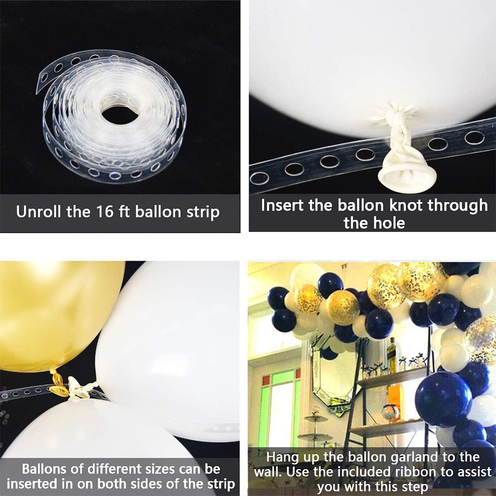 Amazon Balloon Garland Arch Bridge Night Blue White Balloon Paper Scrap Balloon Party Background DIY Decoration Supplies