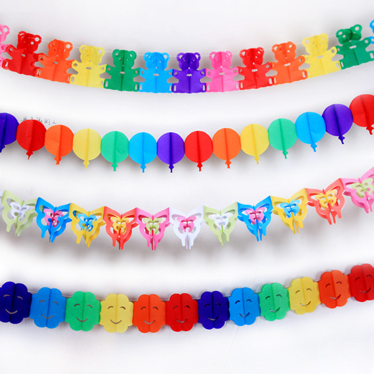 Colorful Paper Flower Kindergarten Decoration Garland Wedding Hanging Flag Birthday Party Decoration Supplies Garland Strip Colorful Paper Flower Kindergarten Decoration Garland Wedding Hanging Flag Birthday Party Decoration Supplies Garland Strip