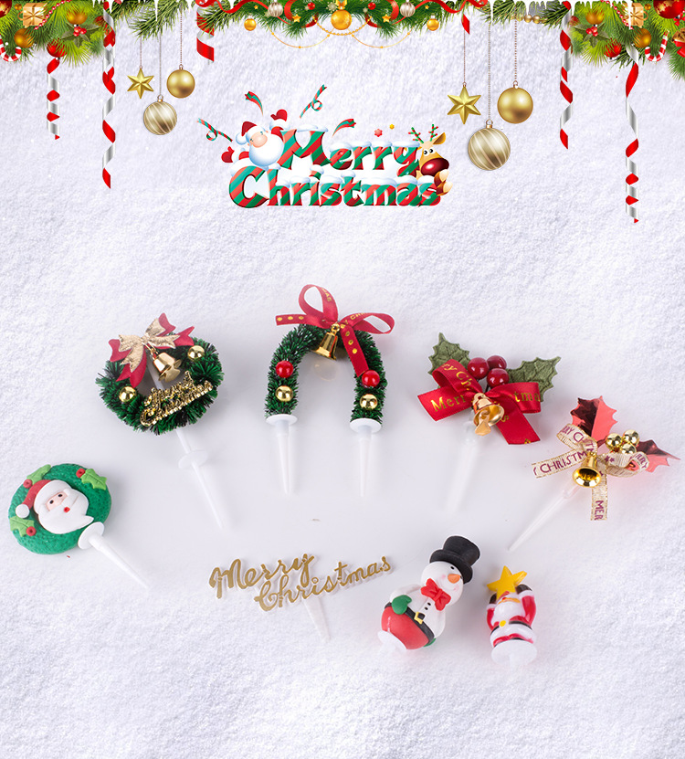 Christmas Tree Old Man Garland Pine Cone Bell Muffin Paper Cup Tree Root Cream Cake Decoration Card Insert Decoration Christmas Tree Old Man Garland Pine Cone Bell Muffin Paper Cup Tree Root Cream Cake Decoration Card Insert Decoration