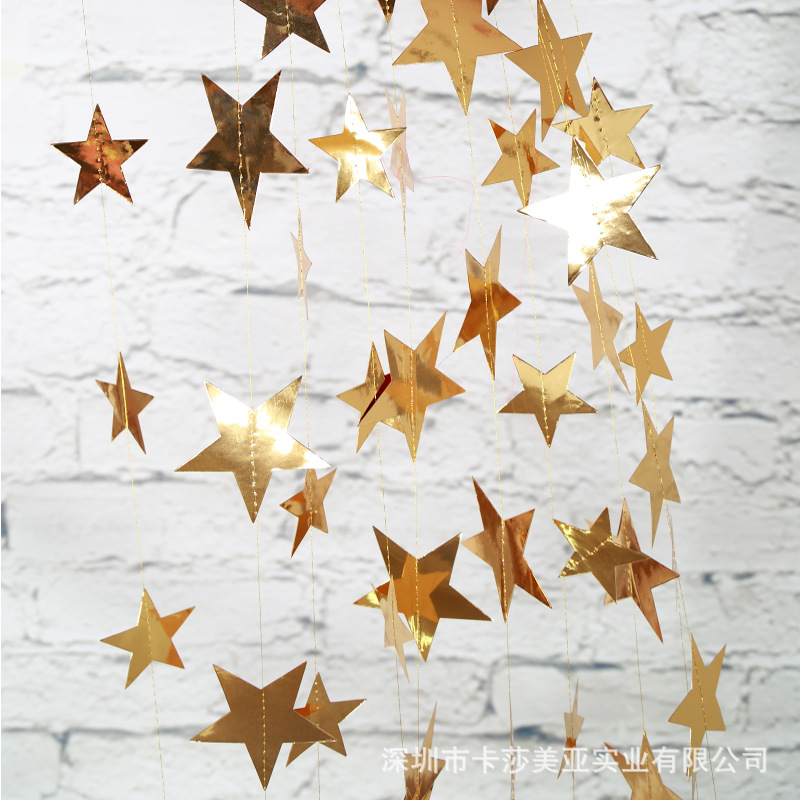 Mirror Wall Stickers FiveCorner Star Paper String Garland Christmas Decoration Wedding Party Flag Pulling Window Mirror Wall Stickers FiveCorner Star Paper String Garland Christmas Decoration Wedding Party Flag Pulling Window
