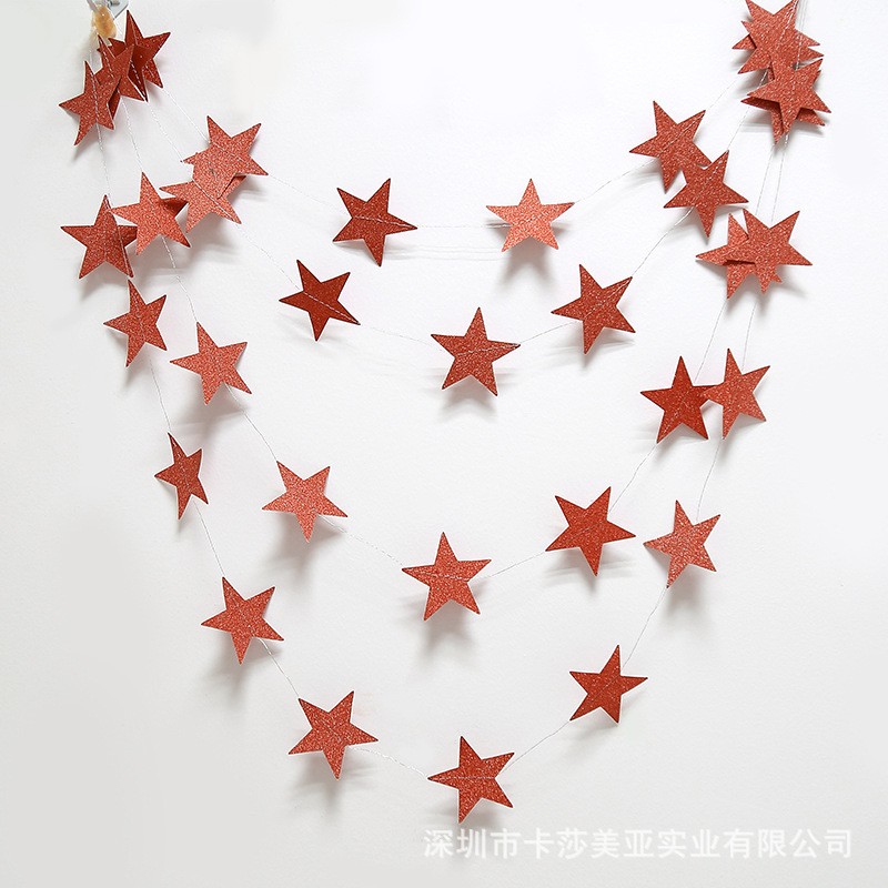 Mirror Wall Stickers FiveCorner Star Paper String Garland Christmas Decoration Wedding Party Flag Pulling Window Mirror Wall Stickers FiveCorner Star Paper String Garland Christmas Decoration Wedding Party Flag Pulling Window