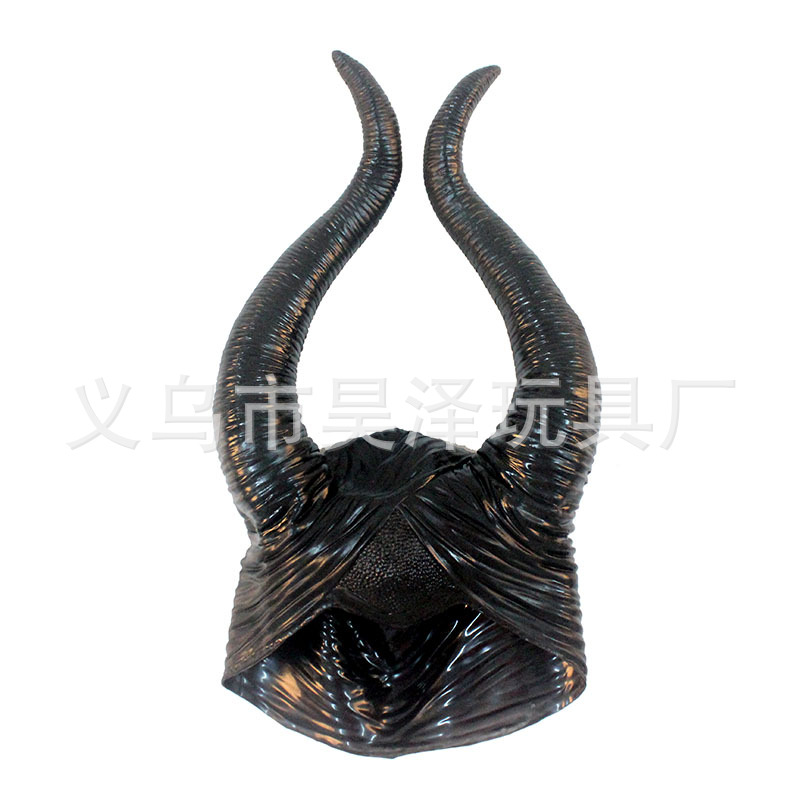 Halloween Devil Hair Cover Sleeping Spell Headdress Vinyl Sleeping Beauty Witch Black Horn Headgear Props Mask Halloween Devil Hair Cover Sleeping Spell Headdress Vinyl Sleeping Beauty Witch Black Horn Headgear Props Mask