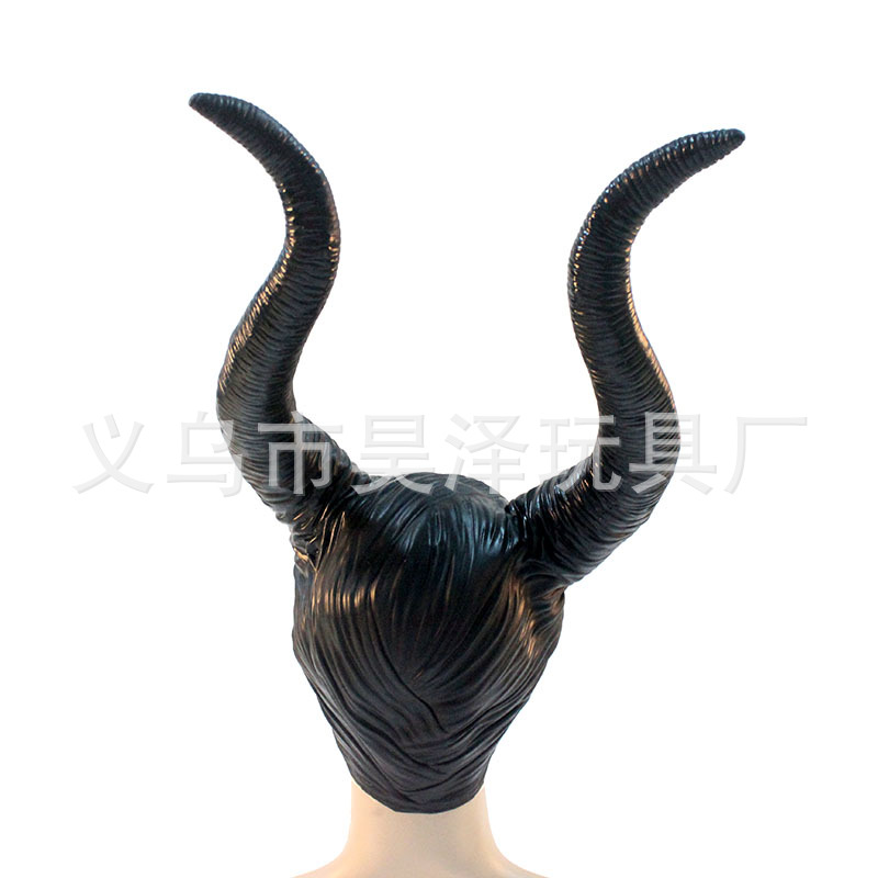 Halloween Devil Hair Cover Sleeping Spell Headdress Vinyl Sleeping Beauty Witch Black Horn Headgear Props Mask Halloween Devil Hair Cover Sleeping Spell Headdress Vinyl Sleeping Beauty Witch Black Horn Headgear Props Mask