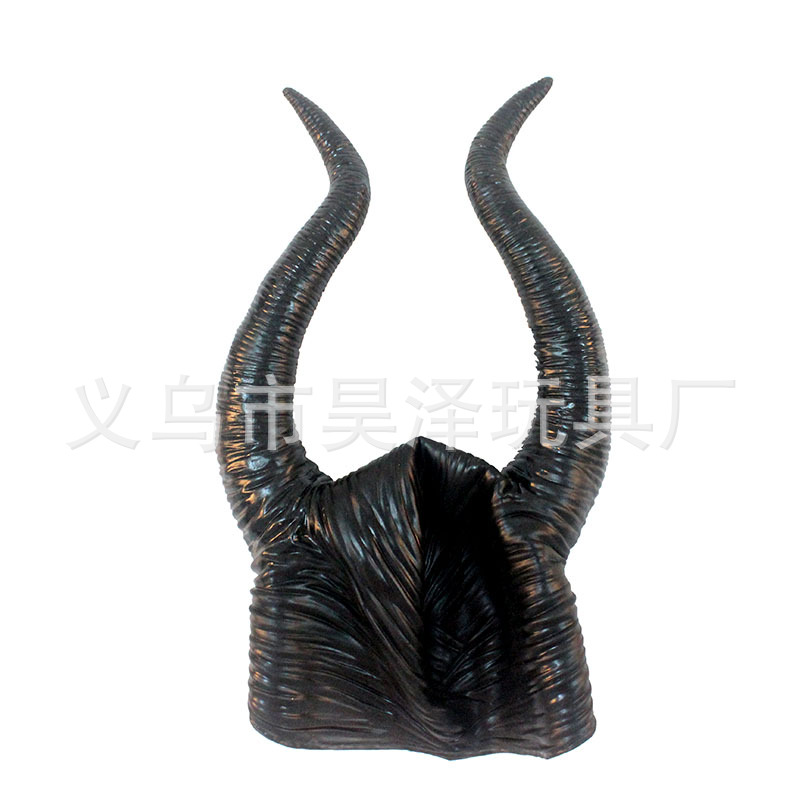 Halloween Devil Hair Cover Sleeping Spell Headdress Vinyl Sleeping Beauty Witch Black Horn Headgear Props Mask Halloween Devil Hair Cover Sleeping Spell Headdress Vinyl Sleeping Beauty Witch Black Horn Headgear Props Mask