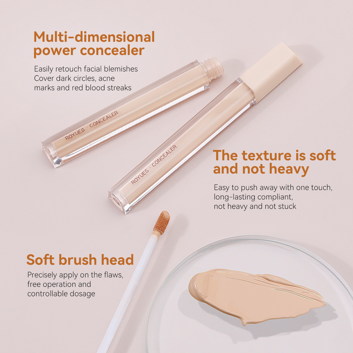 Cross-Border Liquid Concealer Cover Dark Circles Spots BB Cream Foundation Liquid Concealer Cosmetics Lipstick Mask Wholesale