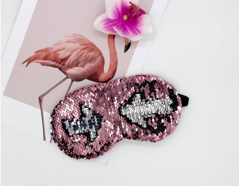 Foreign Trade New Reversible Sequins Cartoon Sleep Eye Mask Ice Pack Shading Shiny Two-Color Eye Mask Spot Supply