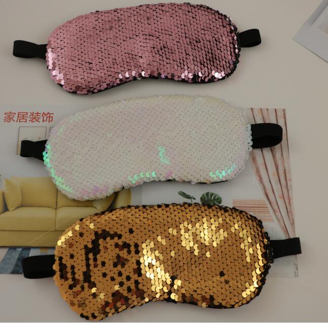 Foreign Trade New Reversible Sequins Cartoon Sleep Eye Mask Ice Pack Shading Shiny Two-Color Eye Mask Spot Supply