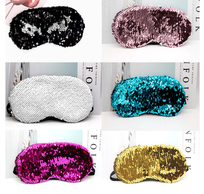 Foreign Trade New Reversible Sequins Cartoon Sleep Eye Mask Ice Pack Shading Shiny Two-Color Eye Mask Spot Supply