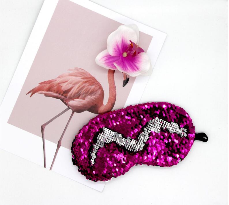Foreign Trade New Reversible Sequins Cartoon Sleep Eye Mask Ice Pack Shading Shiny Two-Color Eye Mask Spot Supply
