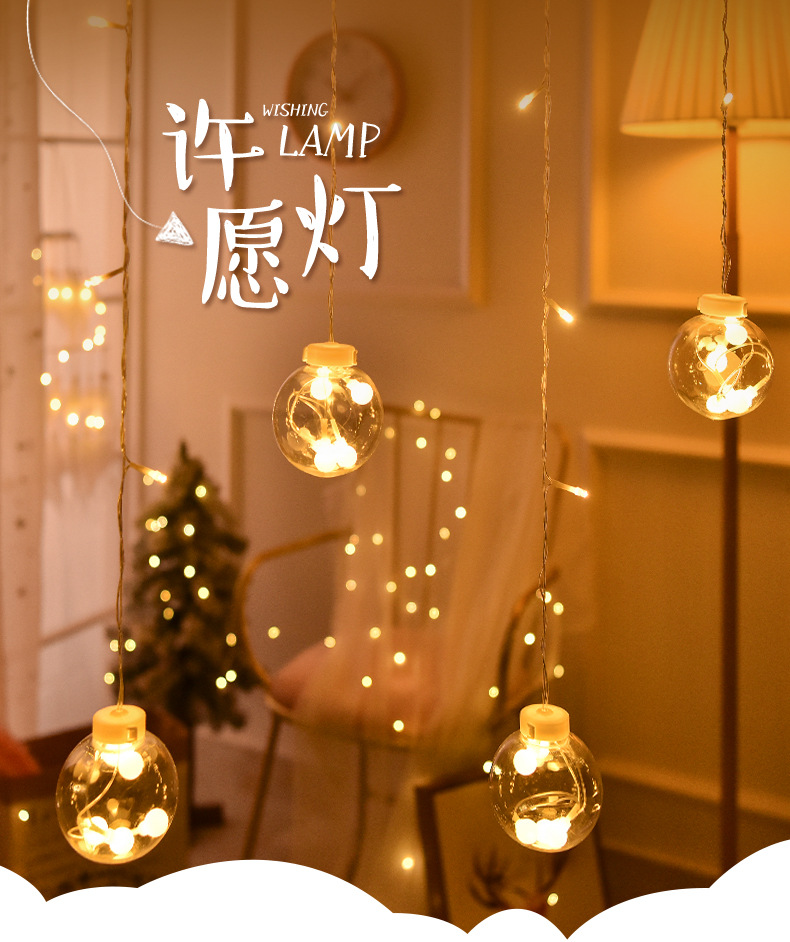 LED Colored Lamp String Wish Orbs Girl Heart Romantic Bedroom Room Layout Decorative Lamp Ball XINGX Christmas Lights