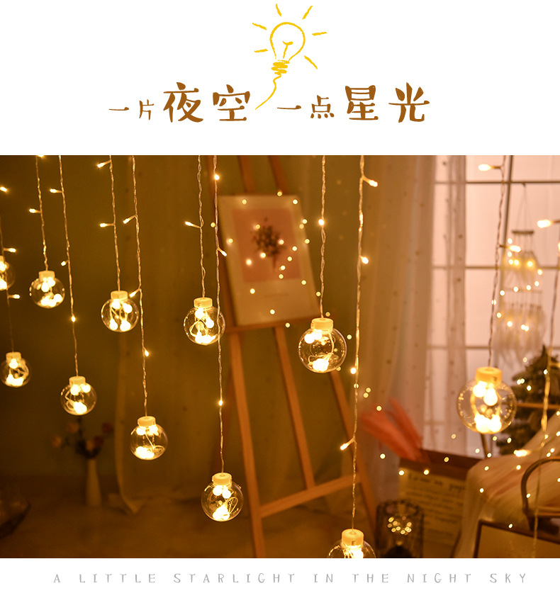 LED Colored Lamp String Wish Orbs Girl Heart Romantic Bedroom Room Layout Decorative Lamp Ball XINGX Christmas Lights