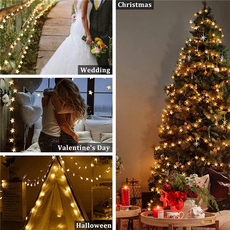 Factory Christmas Decorative Lamp Star String light Festival Party Items Wedding decoration Christmas lights