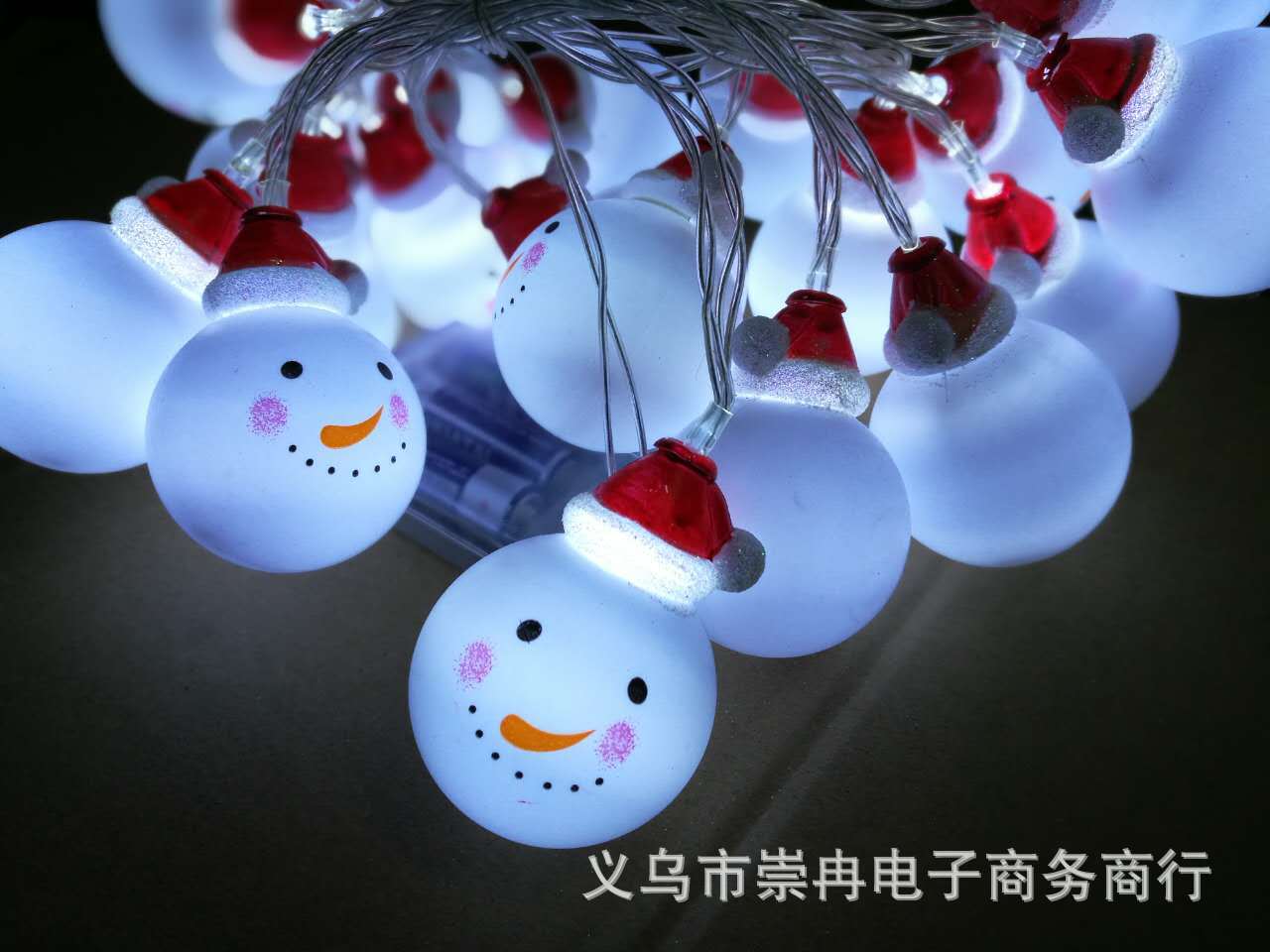 Led Christmas snowman battery lights string 20 lights 3 meters battery Christmas tree accessories Christmas lights string