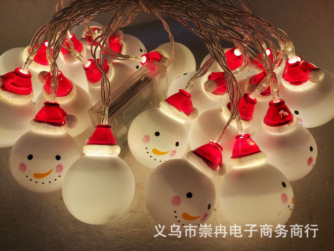 Led Christmas snowman battery lights string 20 lights 3 meters battery Christmas tree accessories Christmas lights string