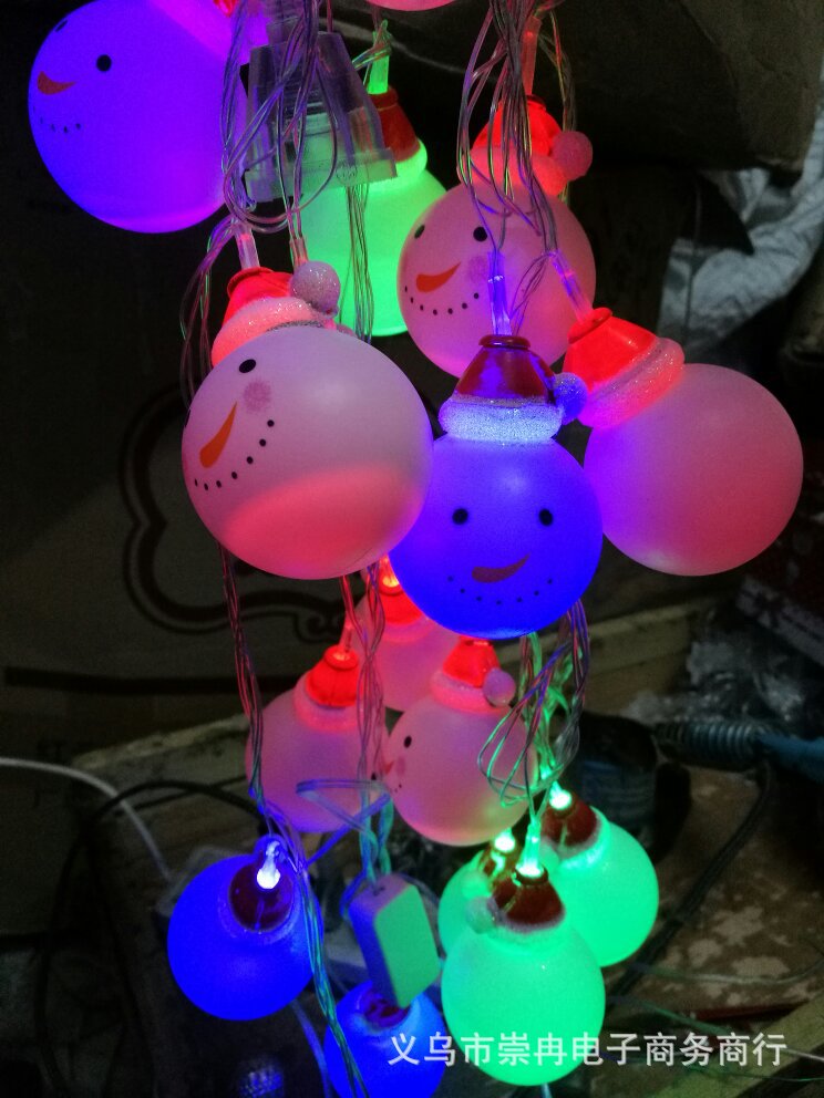 Led Christmas snowman battery lights string 20 lights 3 meters battery Christmas tree accessories Christmas lights string