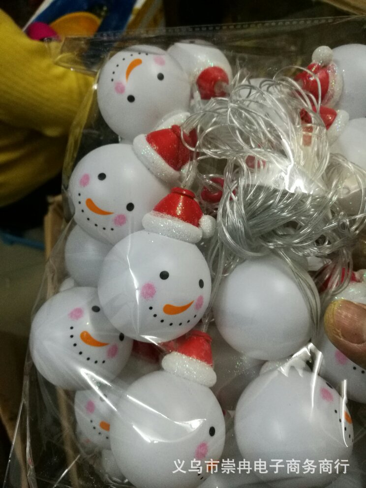 Led Christmas snowman battery lights string 20 lights 3 meters battery Christmas tree accessories Christmas lights string