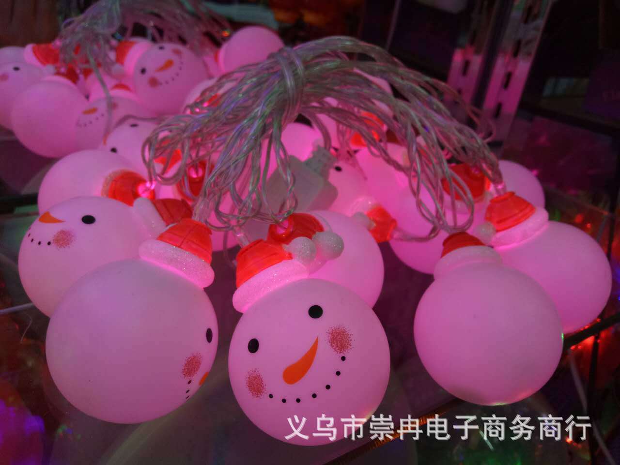 Led Christmas snowman battery lights string 20 lights 3 meters battery Christmas tree accessories Christmas lights string